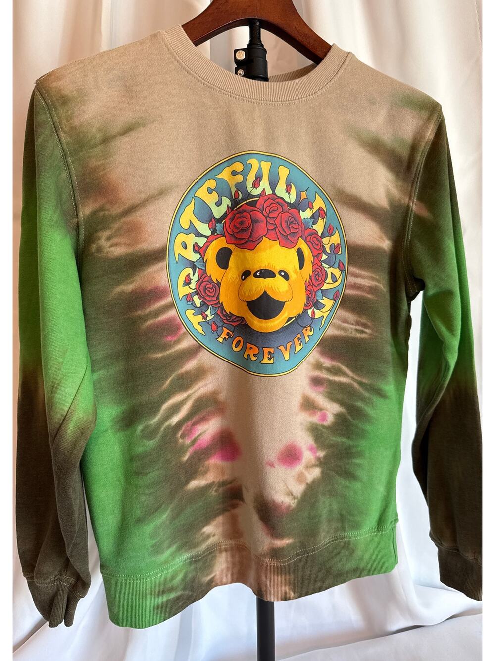 Grateful Dead “Forever Grateful” Tie-Dye Sweatshirt – XS Earth Tones